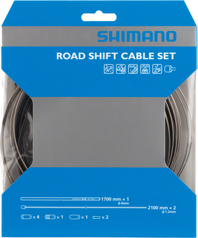 NEW SHIM GEAR CABLESET,ROAD,BLACK SUS,F&R,4mm,CBLE/HSNG