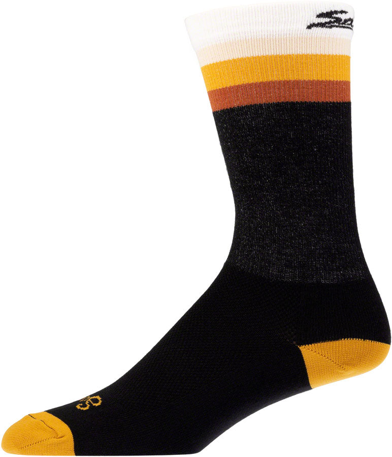 NEW Salsa Latitude Sock - 8 inch, Black, White, w/ Stripes, Small/ Medium