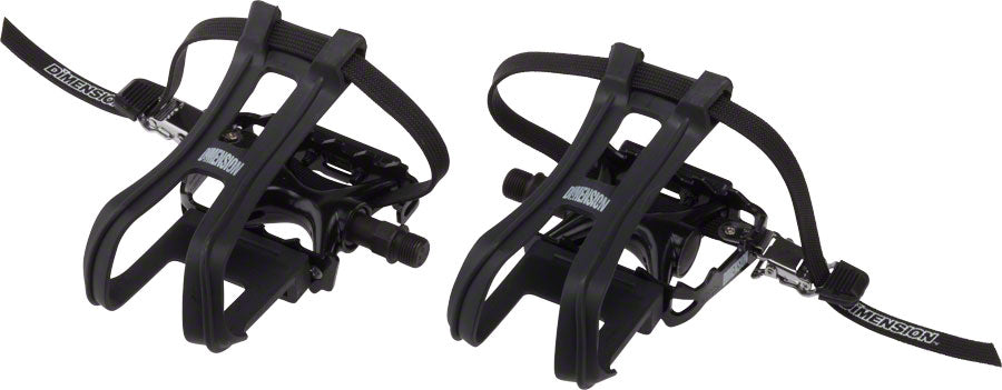 NEW Dimension Combo Compe Pedal/Toe clip Set 9/16" Aluminum
