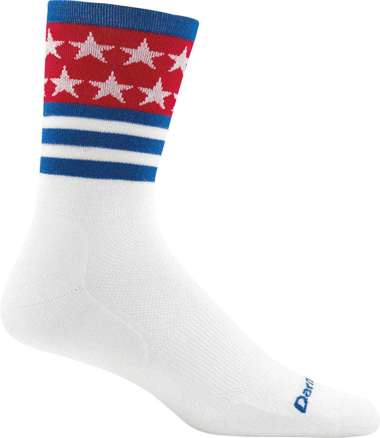 NEW DARN TOUGH STARS/STRIPES MICRO SOCK WHITE L