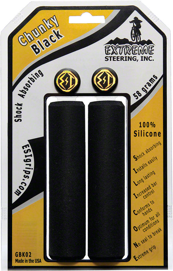 NEW ESI 32mm Chunky Silicone Grips: Black - Around the Cycle