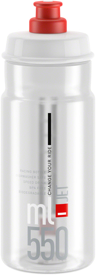 NEW Elite SRL Jet Water Bottle 550ml - Clear/Red - Around the Cycle