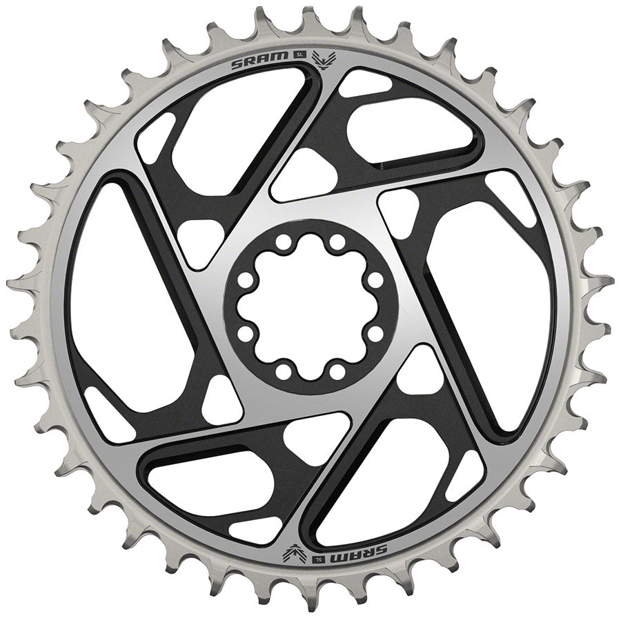 NEW SRAM XX SL Eagle T-Type Direct Mount Chainring - 38t, 12-Speed, 8-Bolt Direct Mount, 3mm Offset, Aluminum, Black/Silver, D1 - Around the Cycle