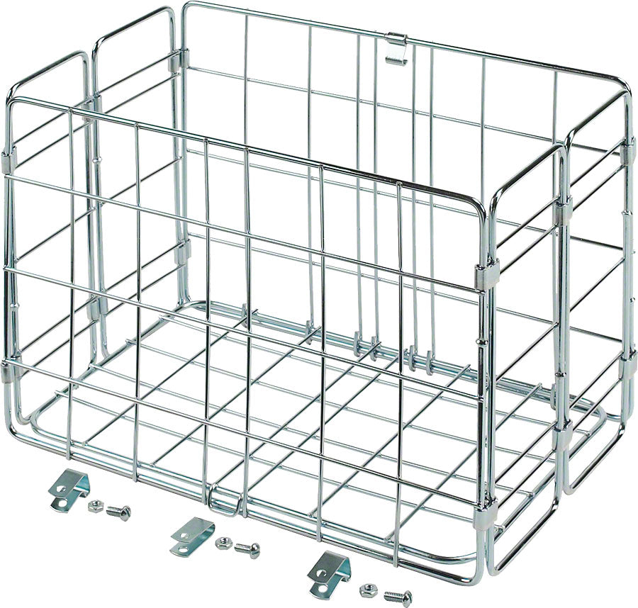 NEW Wald 582 Folding Pannier Basket for Rear Rack: Silver