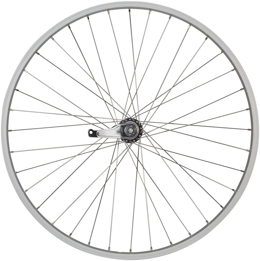 NEW Quality Wheels Value Single Wall Series Coaster Brake Rear Wheel - 26", 3/8" x 124mm, Coaster Brake, 3 Prong Cog, Silver