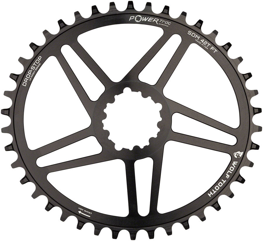 NEW Wolf Tooth Elliptical Direct Mount Chainring - 38t SRAM Direct Mount 6mm Offset Drop-Stop Flattop Compatible Black - Around the Cycle