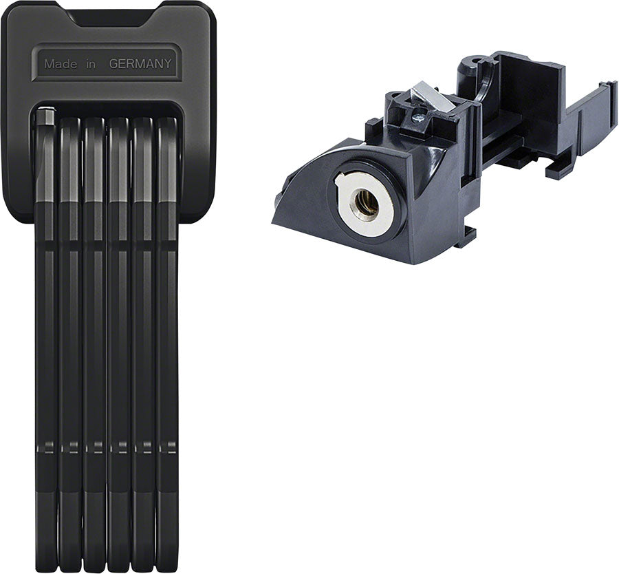 NEW Abus Bordo 6405/85 Folding Lock: Black Plus Battery Rack 85cm