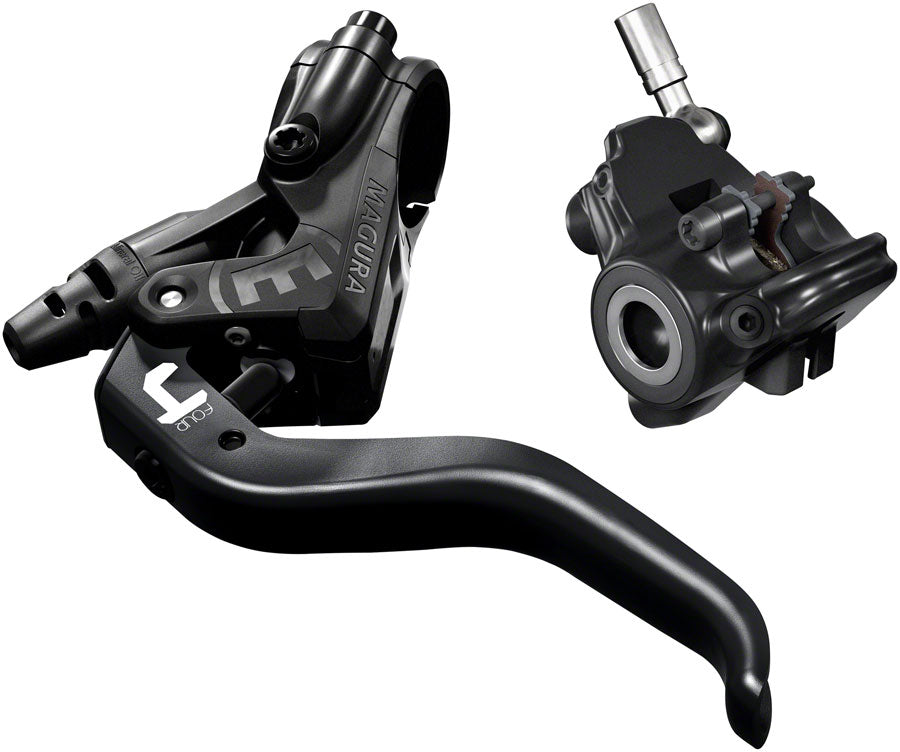NEW Magura MT4 Disc Brake and Lever - Front or Rear, Hydraulic, Flat Mount, Black