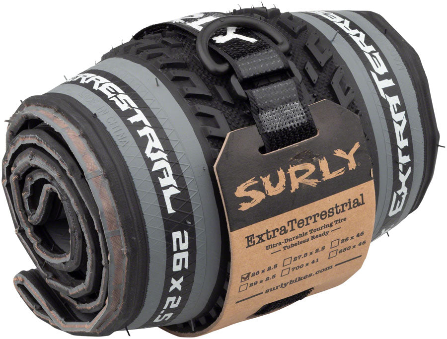 NEW Surly ExtraTerrestrial Tire Surly ExtraTerrestrial Tire - 26 x 2.5, Tubeless, Folding, Black/Slate, 60tpi - Around the Cycle