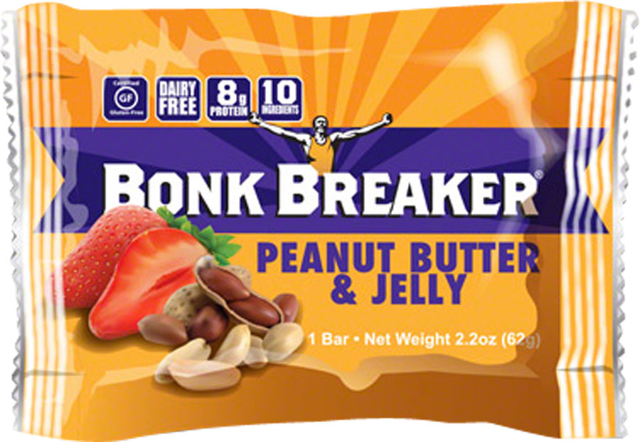 NEW Bonk Breaker Energy Bar: Peanut Butter and Jelly, Box of 12
