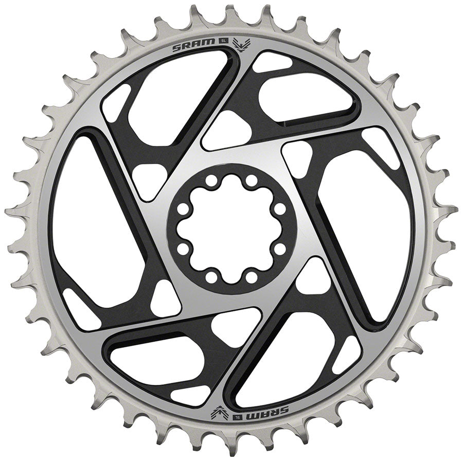 NEW SRAM XX SL Eagle T-Type Direct Mount Chainring - 38t, 12-Speed, 8-Bolt Direct Mount, 0mm Offset, Aluminum, Black/Silver, D1 - Around the Cycle