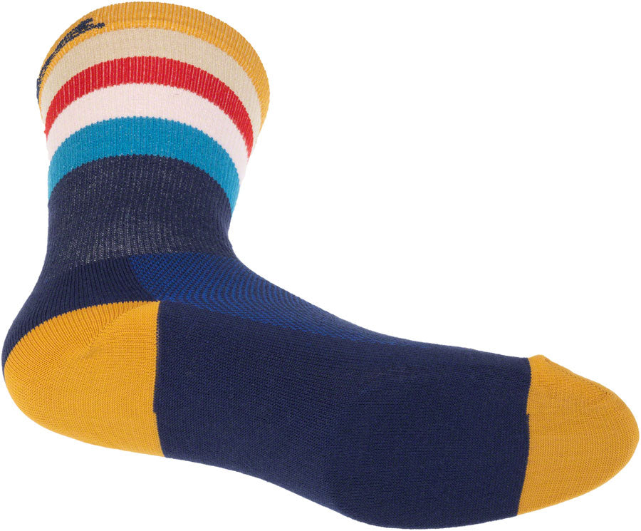 NEW Salsa Team Polytone Sock - 8 inch, Navy, w/ Stripes, Large/X-Large - Around the Cycle