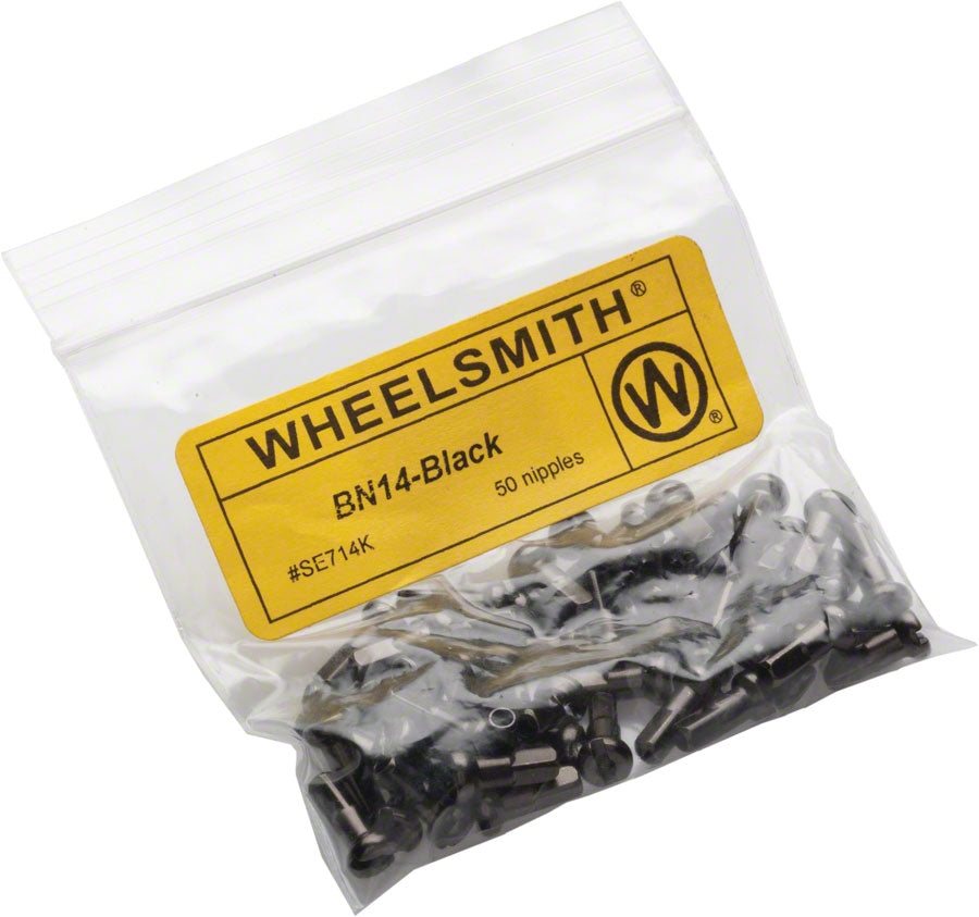 NEW Wheelsmith 2.0 x 12mm Black Brass Nipples Bag of 50