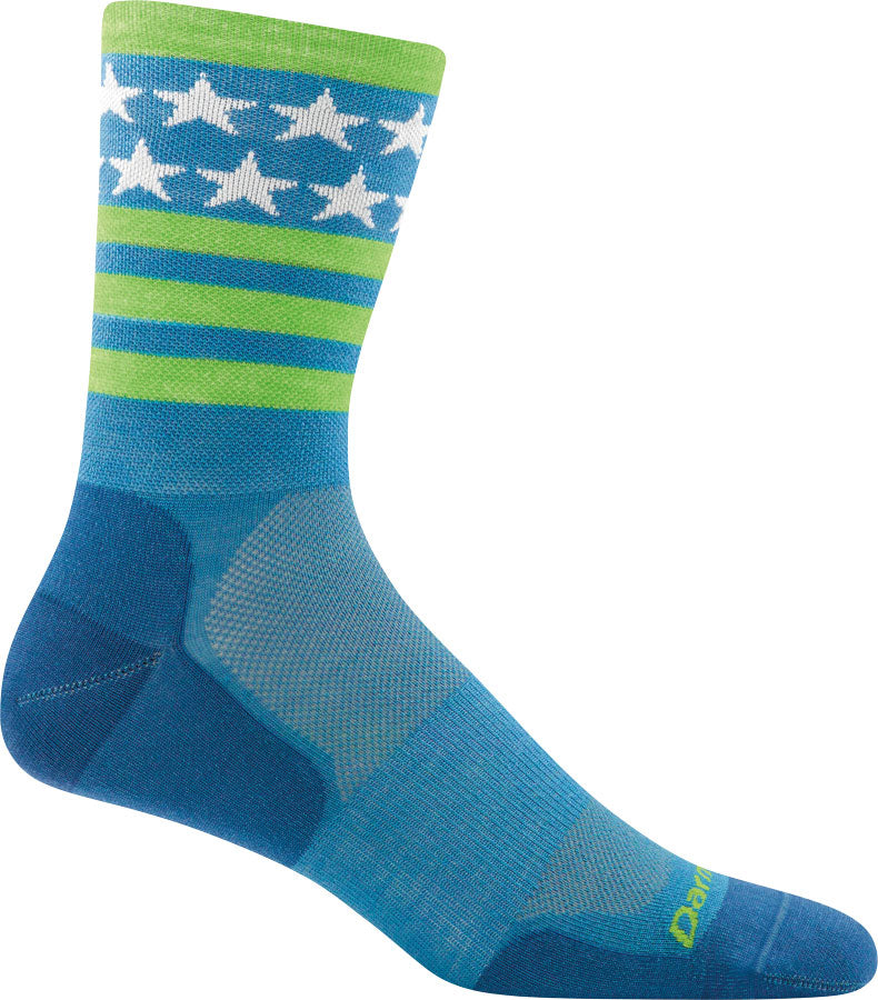 NEW DARN TOUGH STARS/STRIPES MICRO SOCK BLUE L