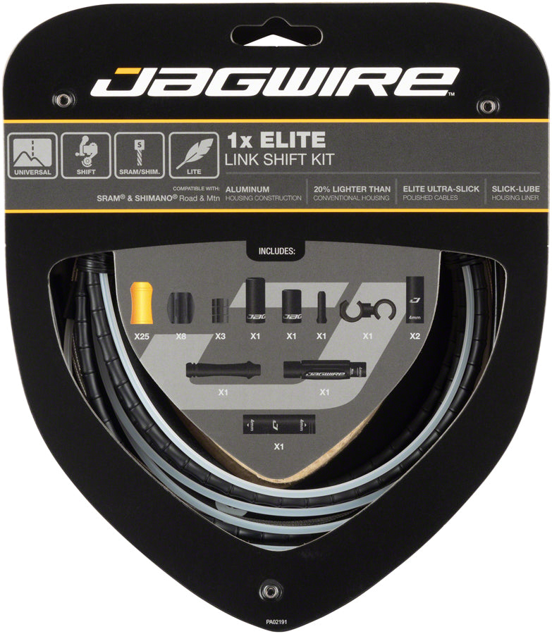 NEW Jagwire 1x Elite Link Shift Cable Kit SRAM/Shimano with Polished Ultra-Slick Cable, Black