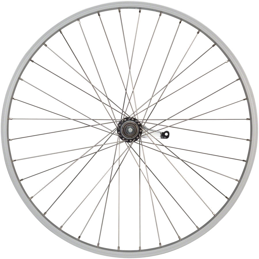 NEW Quality Wheels Value Single Wall Series Coaster Brake Rear Wheel - 26", 3/8" x 124mm, Coaster Brake, 3 Prong Cog, Silver