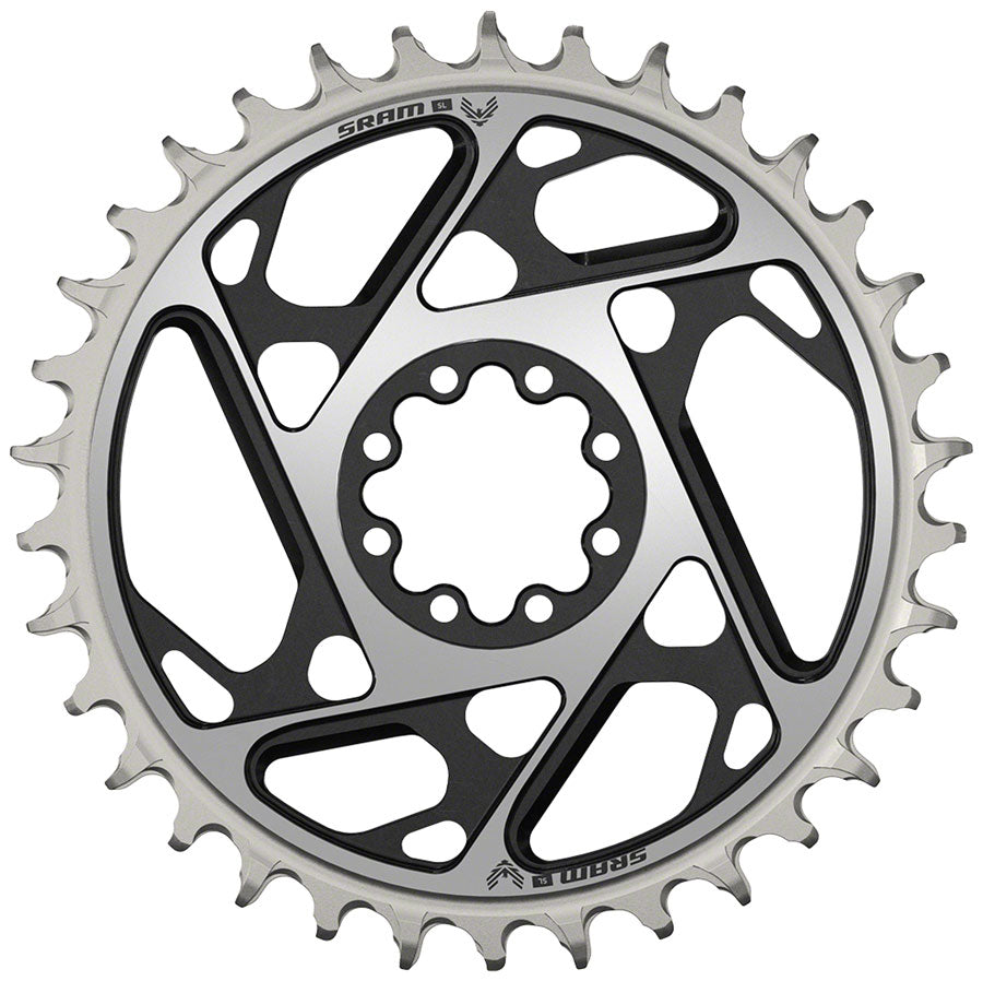 NEW SRAM XX SL Eagle T-Type Direct Mount Chainring - 34t, 12-Speed, 8-Bolt Direct Mount, 0mm Offset, Aluminum, Black/Silver, D1 - Around the Cycle