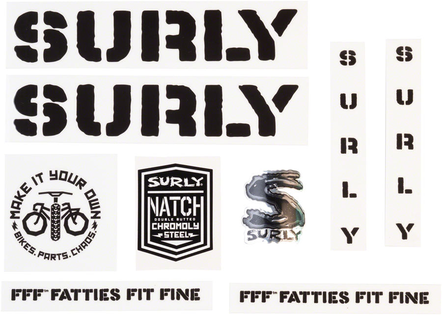 NEW Surly Overspray Decal Set - Black