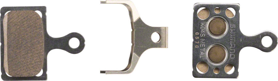 NEW Shimano K04S-MX Disc Brake Pads and Springs - Metal Compound, Stainless Steel Back Plate, Pair - Around the Cycle