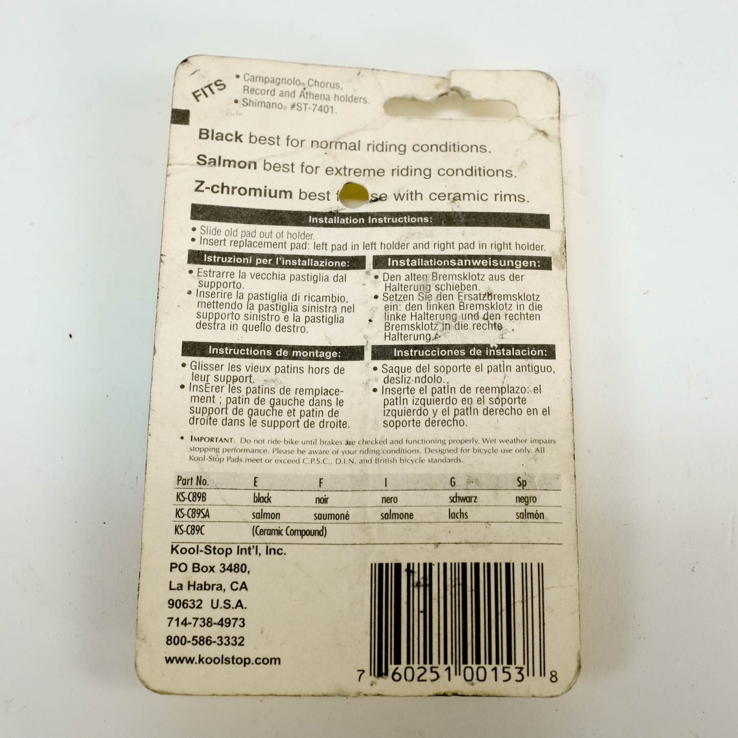 NOS Kool-Stop C89 Series Brake Pads - Around the Cycle