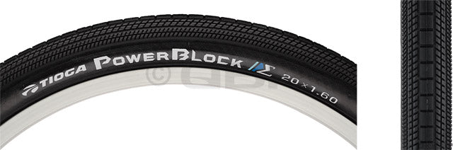 NEW Tioga PowerBlock Tire - 20 x 1.4, Clincher, Wire, Black, 60tpi - Around the Cycle