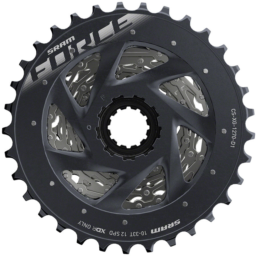 NEW SRAM Force AXS XG-1270 Cassette - 12-Speed, 10-33t, Silver, For XDR Driver Body, D1