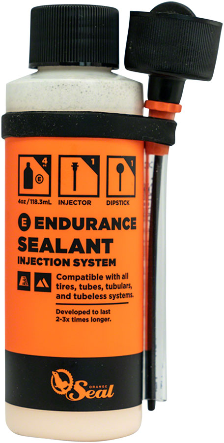 NEW Orange Seal Endurance Tubeless Tire Sealant with Twist Lock Applicator - 4oz