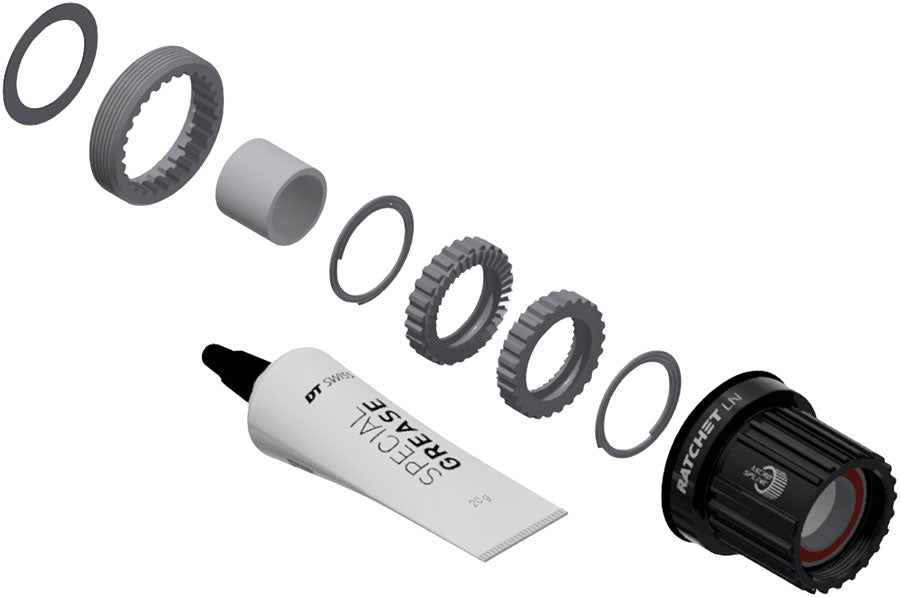 NEW DT Swiss Ratchet LN Freehub Body Upgrade Kit - Shimano Micro Spline, Standard, Aluminum, Sealed Bearing, 36T