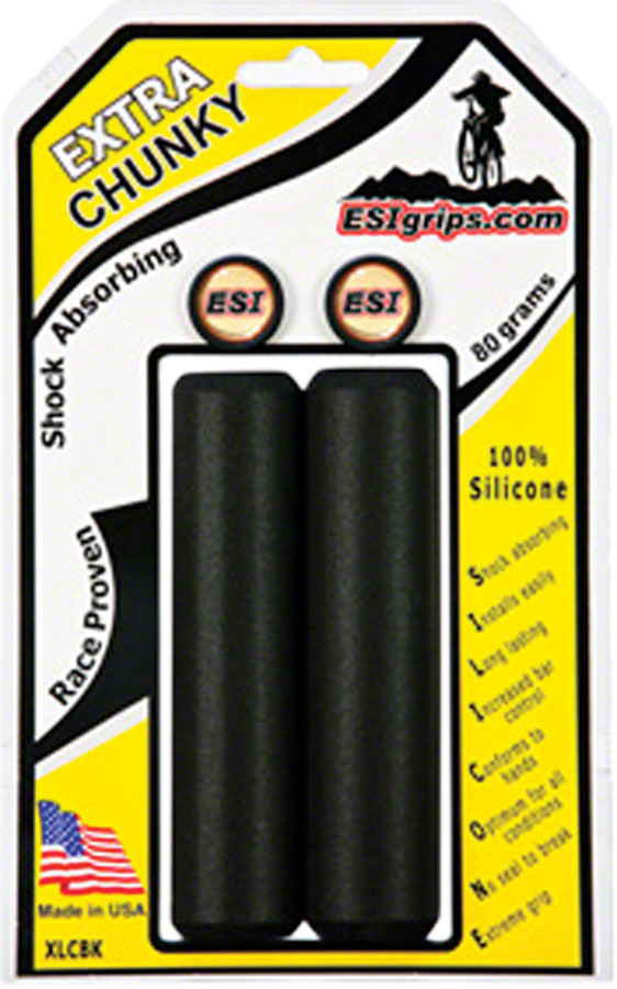NEW ESI Extra Chunky Grips - Black - Around the Cycle