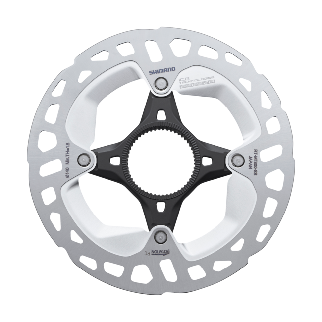 NEW Shimano RT-MT800-SS Disc Rotor - 140mm, Center-Lock, Silver/Black