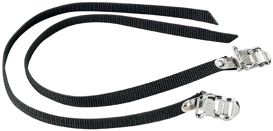 NEW Dimension Nylon 450mm Basic Toe Straps Black Pair - Around the Cycle