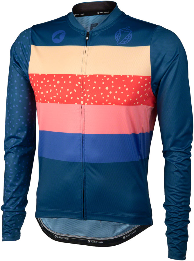 NEW Salsa Team Polytone Men's Long Sleeve Jersey - Dark Blue, w/ Stripes, Medium