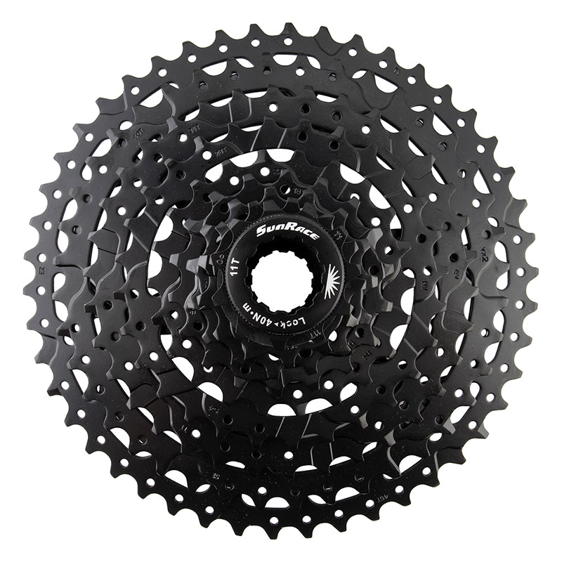 NEW SunRace M983 Cassette - 9 Speed, 11-46t, ED Black, Alloy Spider and Lockring
