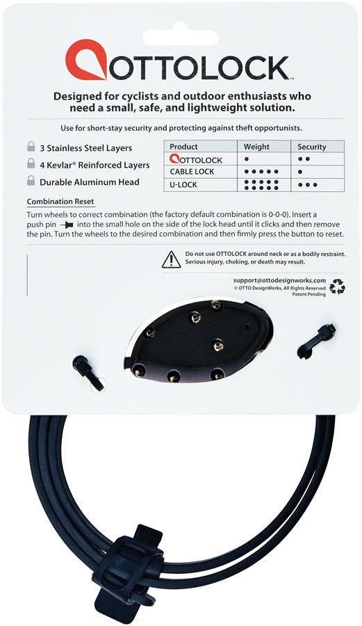 NEW OTTOLOCK Cinch Lock: 60", Stealth Black - Around the Cycle