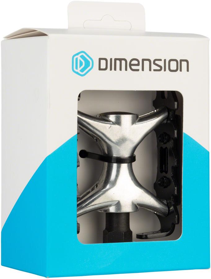 NEW Dimension Mountain Compe Pedals - Platform, Aluminum, 9/16", Black/Silver - Around the Cycle