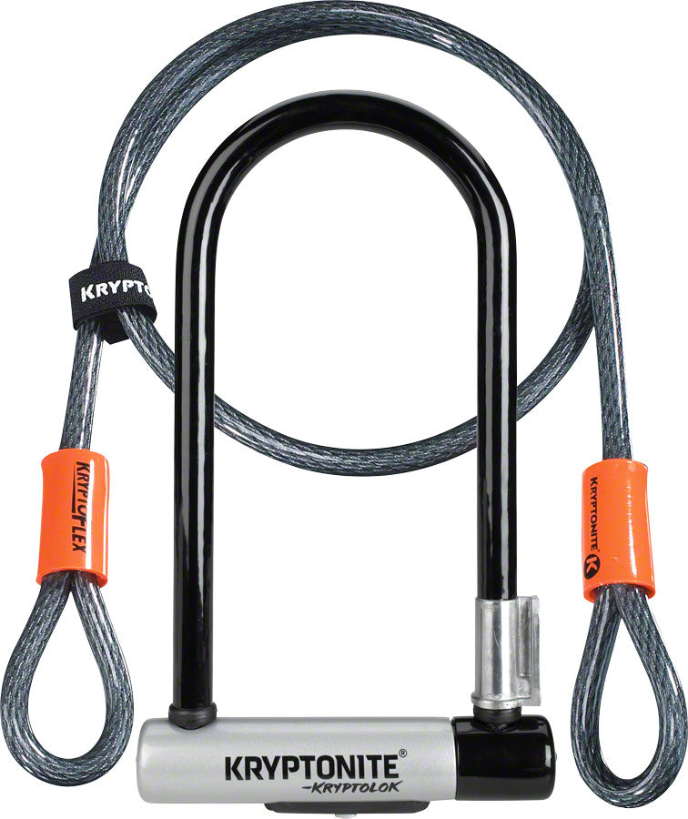 NEW Kryptonite KryptoLok U-Lock - 4 x 9", Keyed, Black, Includes 4' cable and bracket