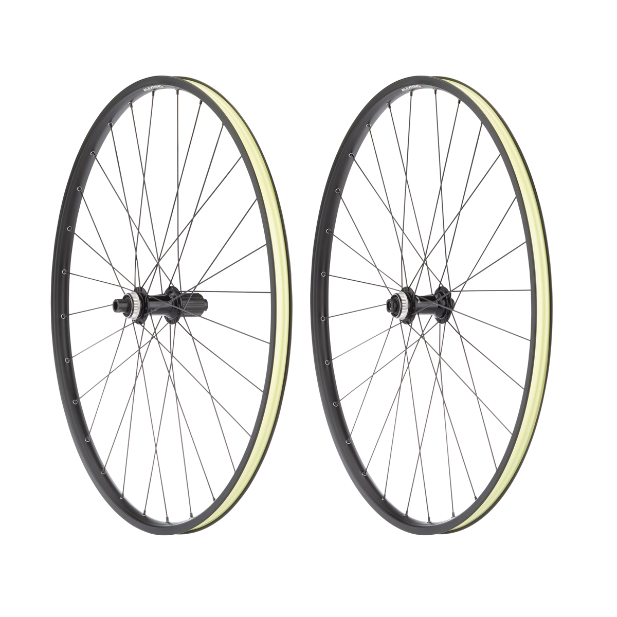 NEW Quality Wheels Value Double Wall Series Disc Wheelset - 700, 12x100/142mm, Center-Lock, HG11, Black