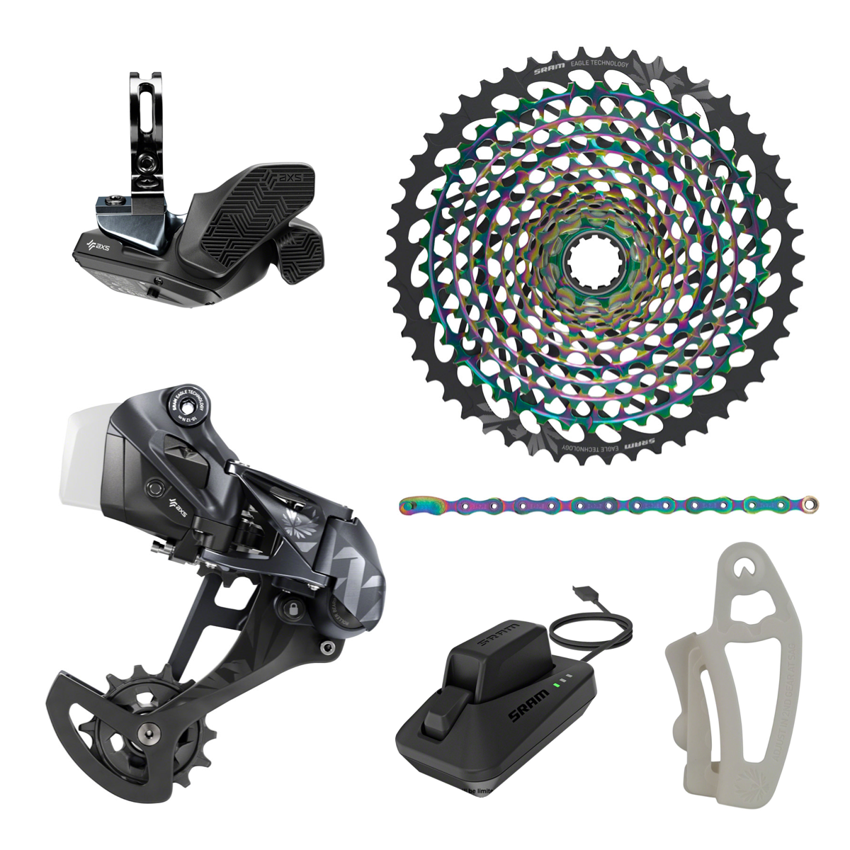 NEW SRAM XX1 Eagle AXS Rainbow Upgrade Kit - Rear Derailleur, Shifter, Cassette 10-52t, Chain, Charger/Cord, Battery