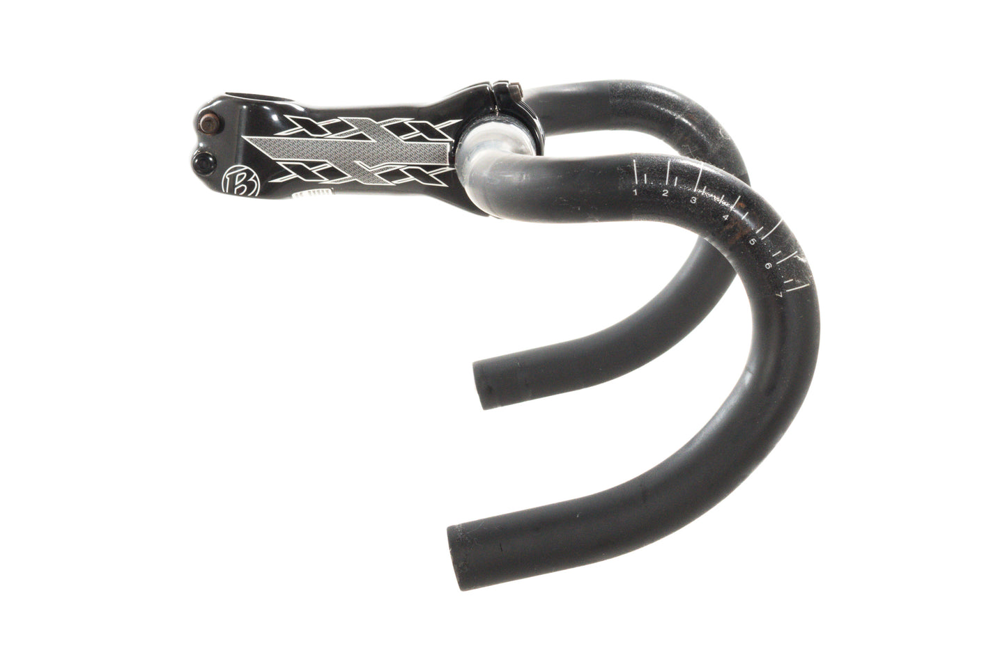 USED Bontrager xXx 31.8x420mm Carbon Drop Handlebar w/ 100mm x 7° xXx Carbon Stem