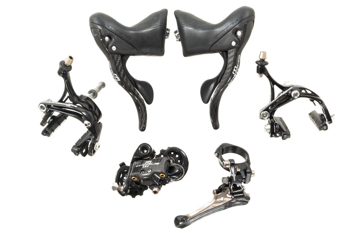 USED Campagnolo Chorus 2x11 speed Groupset Shifters, Derailleurs, Brakes Carbon