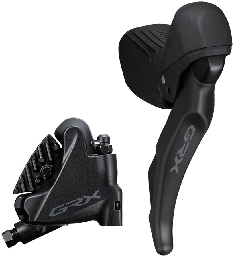 NEW Shimano GRX ST-RX610 Shift/Brake Lever with BR-RX400 Hyd Disc Brake Caliper - Right/Rear, 12-Spd, Flat Mnt Caliper, For 25mm Mount, Black - Around the Cycle
