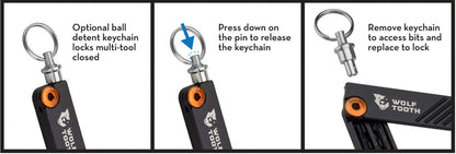 NEW Wolf Tooth 6-Bit Hex Wrench Multi-Tool with Keyring - Gold