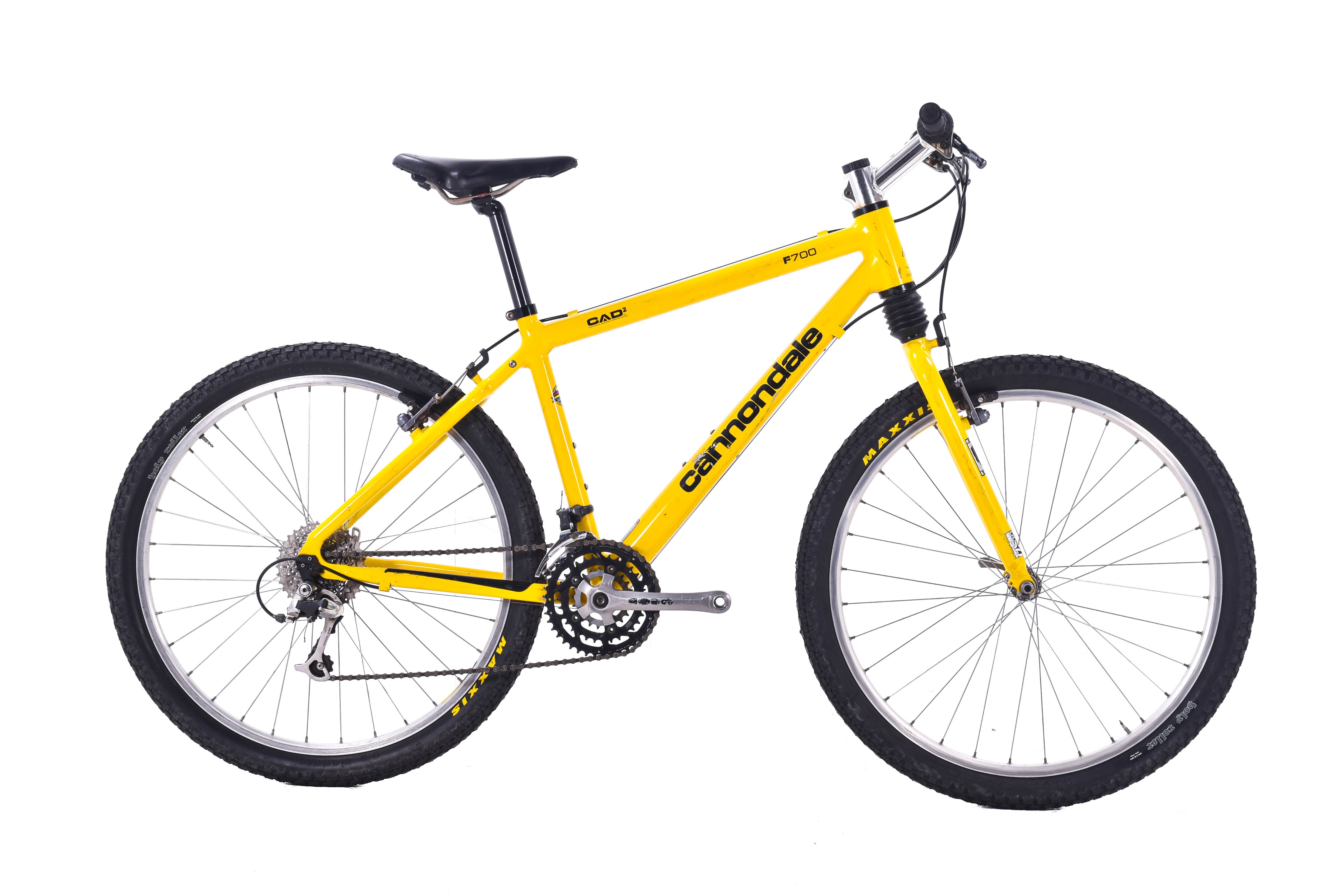 USED Vintage Cannondale CAAD2 F700 Mountain Bike Medium Shimano XT/LX 3x8  speed Yellow- AS IS