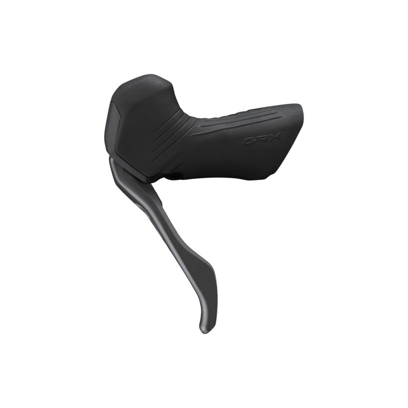 NEW Shimano GRX ST-RX825 Di2 Shift/Brake Lever with BR-RX820 Hydraulic Disc Brake Caliper - Left/Front, 1x, Flat Mount Caliper, Black - Around the Cycle