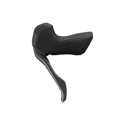 NEW Shimano GRX ST-RX825 Di2 Shift/Brake Lever with BR-RX820 Hydraulic Disc Brake Caliper - Left/Front, 1x, Flat Mount Caliper, Black - Around the Cycle
