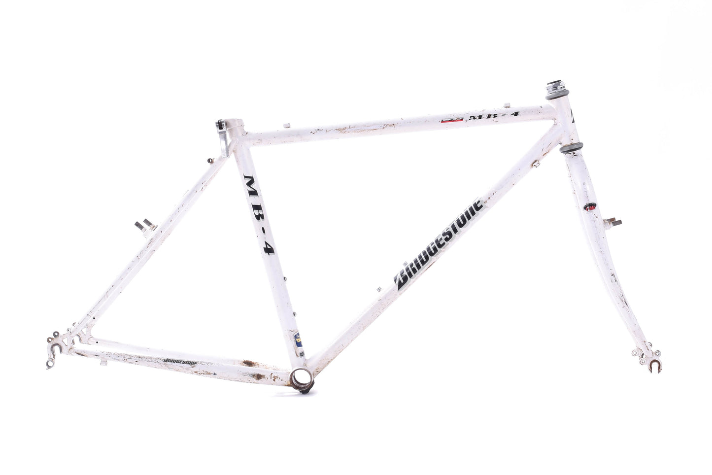 USED 1992 Bridgestone MB-4 Medium Rigid Tange Steel Mountain Bike Frame White