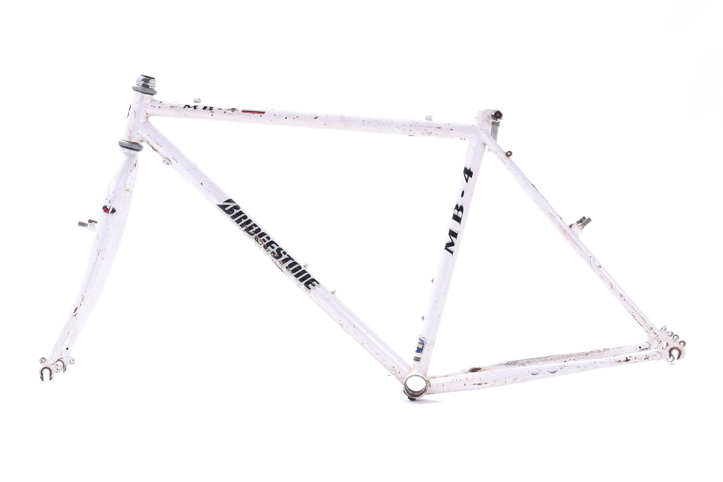 USED 1992 Bridgestone MB-4 Medium Rigid Tange Steel Mountain Bike Frame White