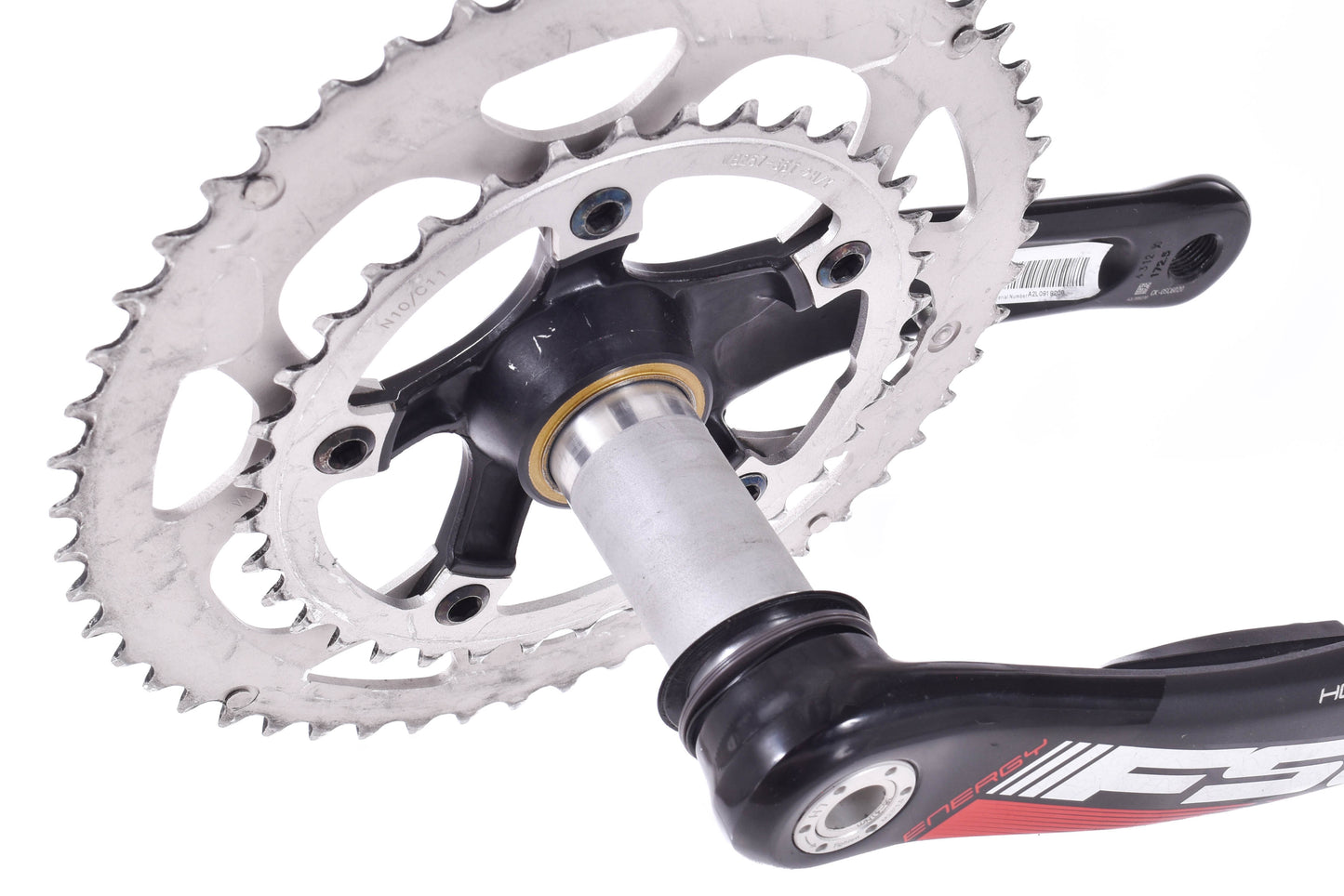 USED FSA Gossamer BB30 172.5mm 52/36T Energy Stages Power Meter Hollow Forged Crankset