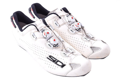 USED Sidi Shot 2 Road Cycling Shoes 46EU 11.2US White 3-Bolt