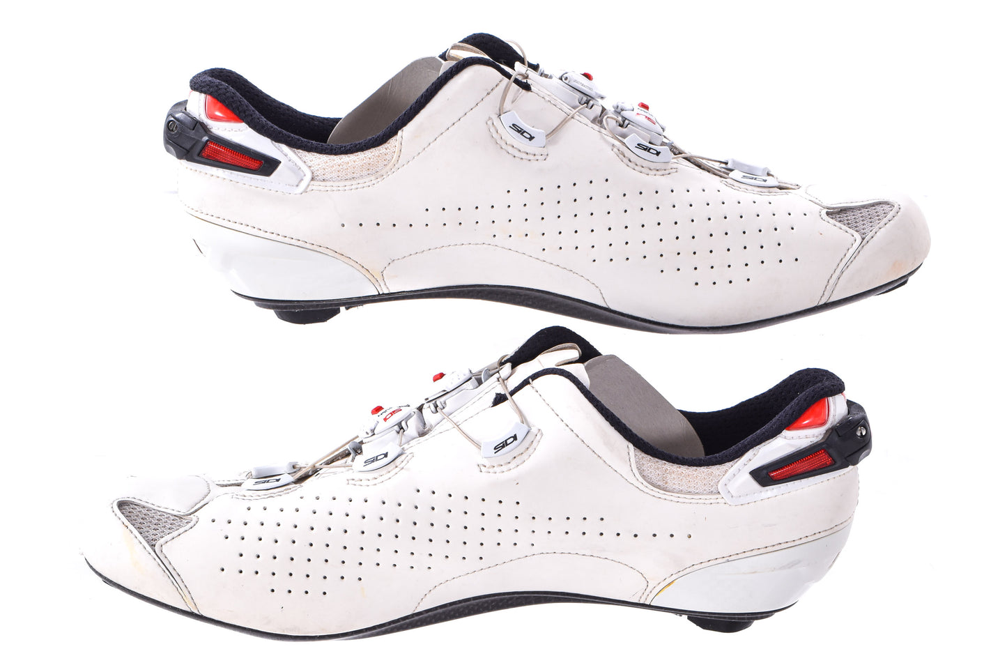 USED Sidi Shot 2 Road Cycling Shoes 46EU 11.2US White 3-Bolt